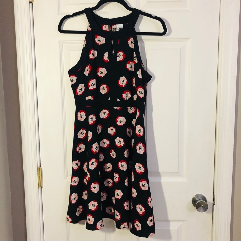 Elle Black Floral Print Dress